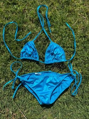 Turquoise Tie-String Bikini - Women Swim